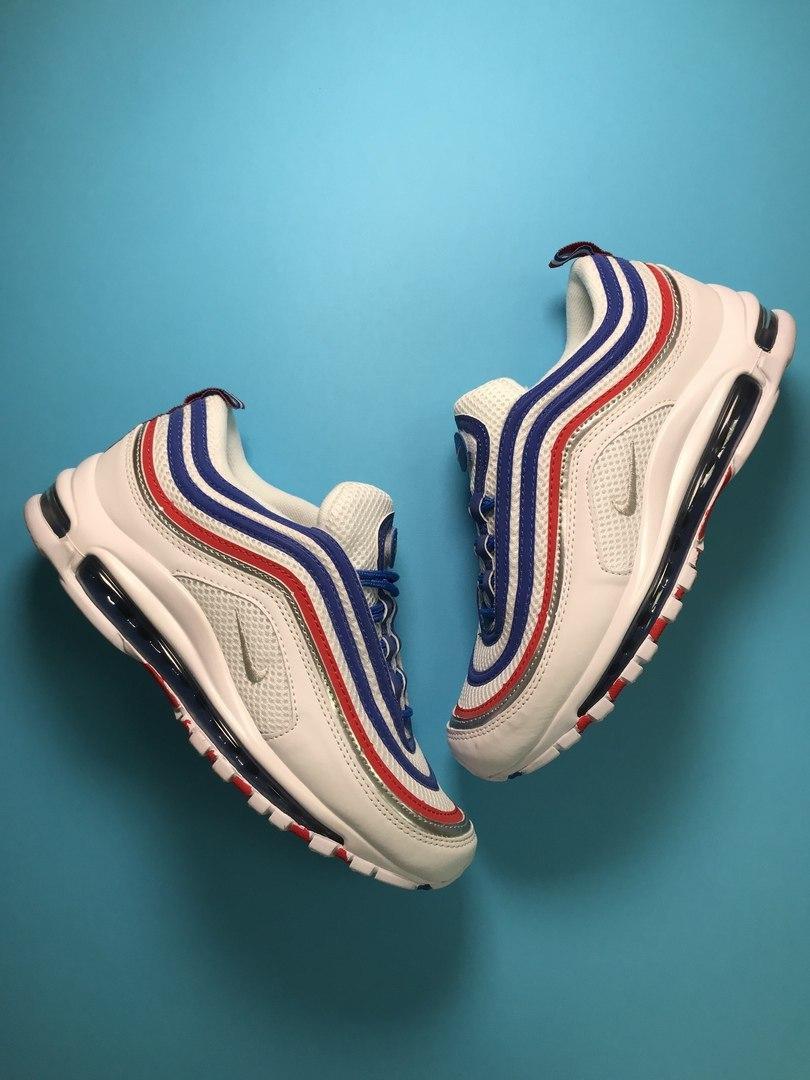 

Мужские кроссовки Nike Air Max 97 White Вlue Red / Найк Аир Макс 97 Белые Синие Красный 42, Разные цвета