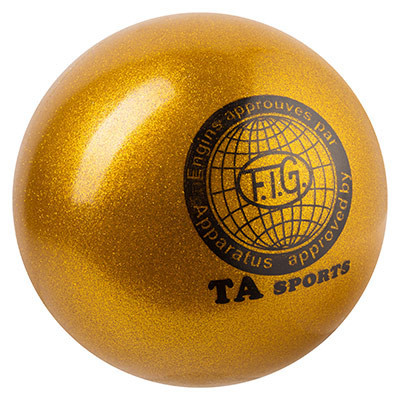 

Мяч гимнастический TA SPORT, 400грамм, 19 см, глиттер, золотистый
