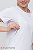 Базовая трикотажная футболка для беременных и кормящих ТМ Юла Мама MEGAN NR-21.013 белый, фото 4