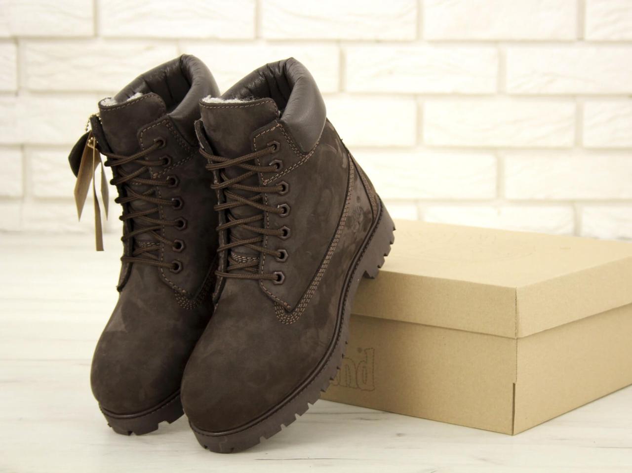 

Мужские ботинки Тимберленд коричневые на натуральном меху 100% цигейка (Мужские ботинки Timberland коричневые), Коричневый