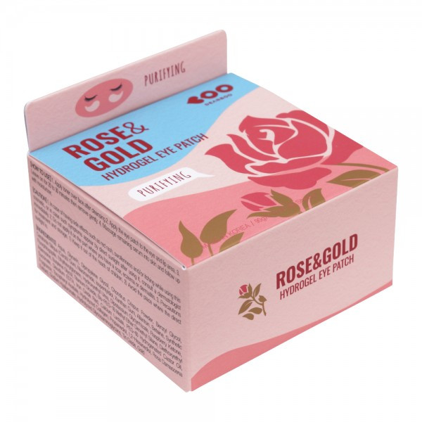 

Гидрогелевые патчи с экстрактом розы и золотом Dearboo Purifying Hydrogel Eye Patch Rose&Gold