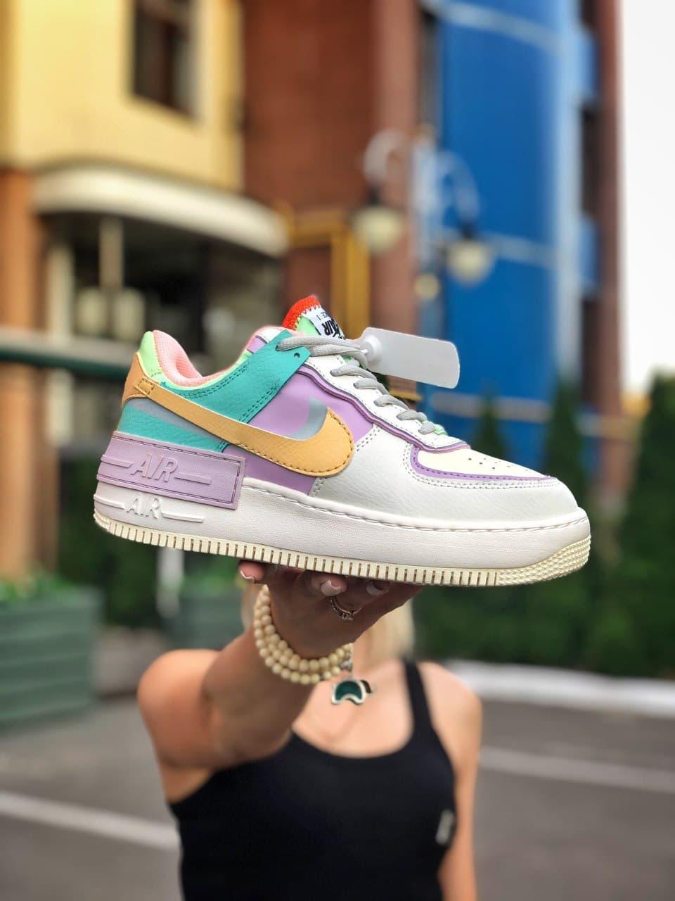 

Женские кроссовки Nike Air Force Shadow Pale Ivory Purple / Найк Аир Форс Шадоу Айвори Фиолетовые 41, Белый