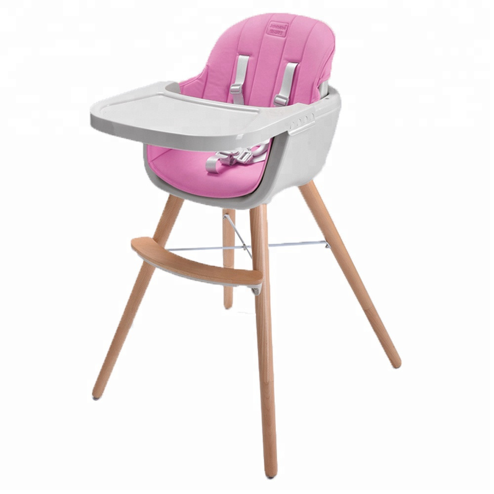 

Стульчик для кормления деревянный 2 в 1 Wooden Highchair Розовый (202004)