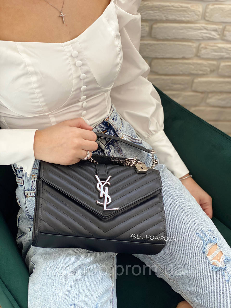 

Женская Сумка Yves Saint Laurent Люкс сумки ysl Клатч Ив Сен Лоран сумка ysl, Черный