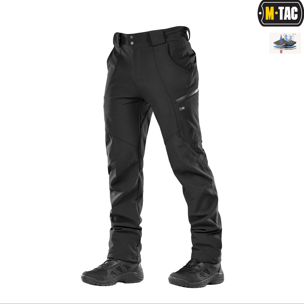 

Брюки Soft Shell зимние M-Tac Black L XL, Черный