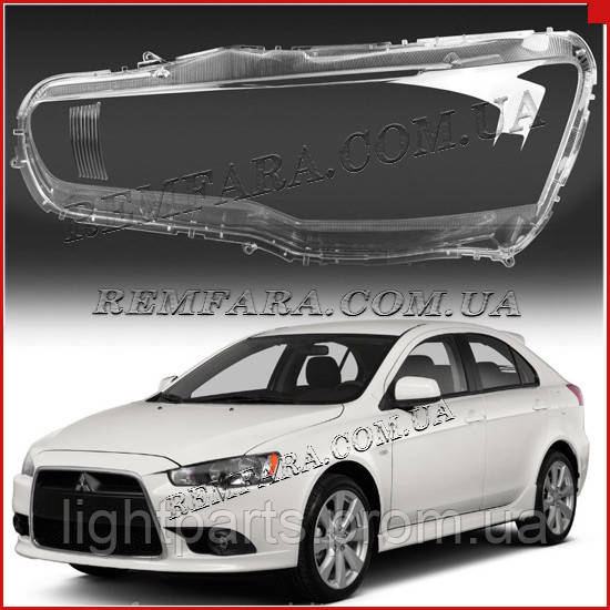 

Стекло фары Mitsubishi Lancer X (2007-2016) левое