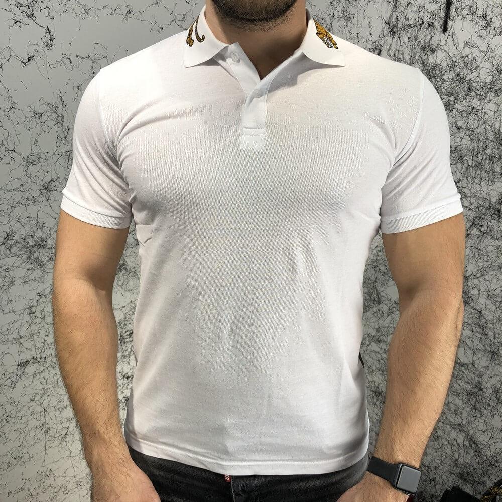 

Gucci Cotton Polo with Tiger Embroidery White