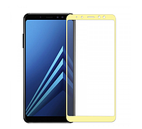 Захисне скло (захист) Full Glue для Samsung Galaxy A8+ 2018 A730 | A730F (золотий колір)