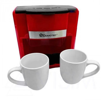 300 мл Электрическая кофеварка Domotec MS-0705, капельная кофеварка для дома, красная, с 2 чашками 500 Вт