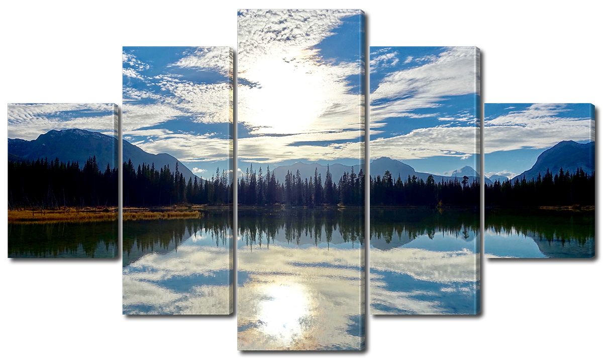 Модульная картина Interno Холст Горы озеро и небо 142х80см (R3336L)