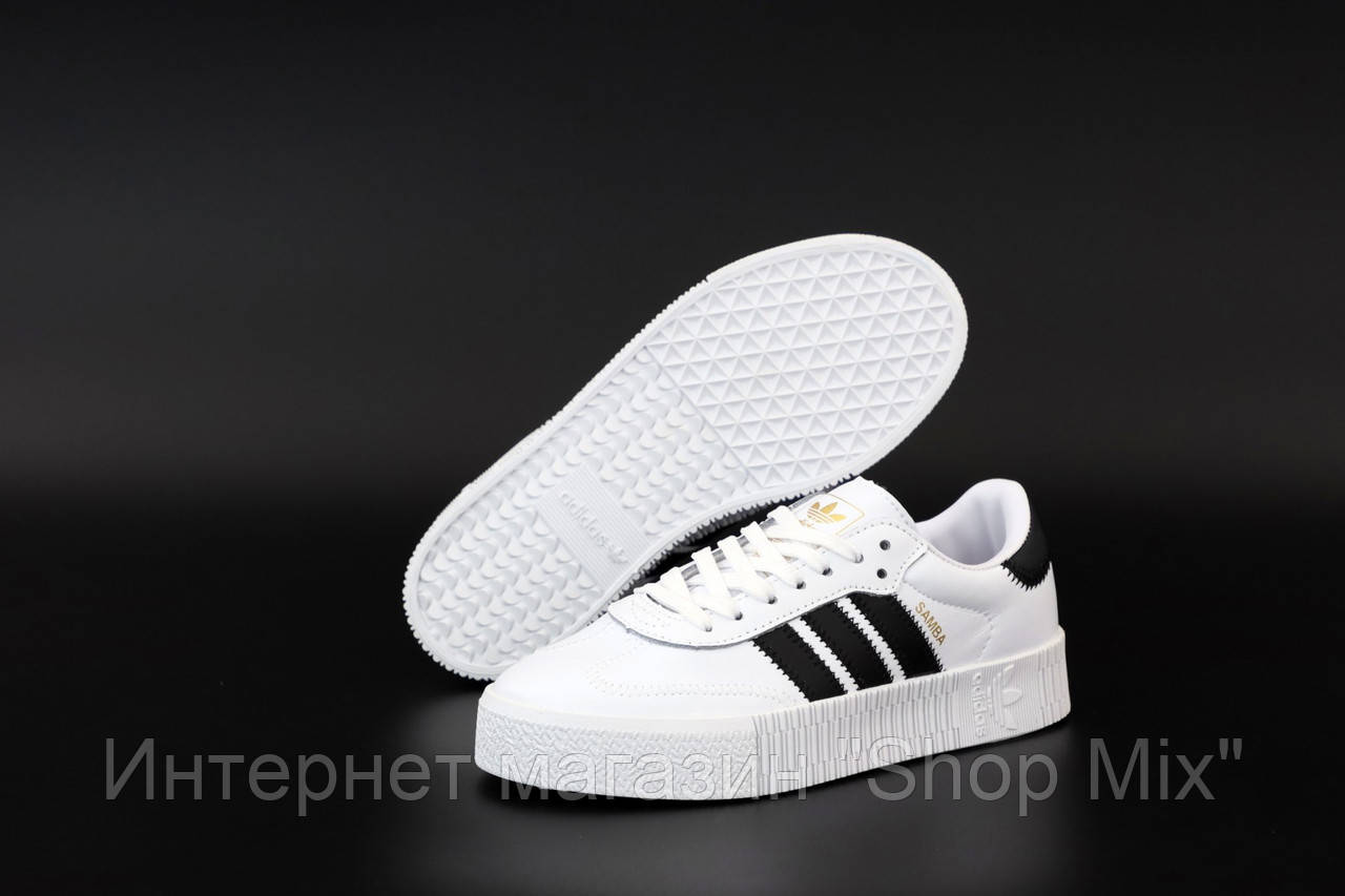 

Кроссовки женские Adidas Samba в стиле Адидас Самба , натуральная кожа, код KD-12480. Белые 37, Белый