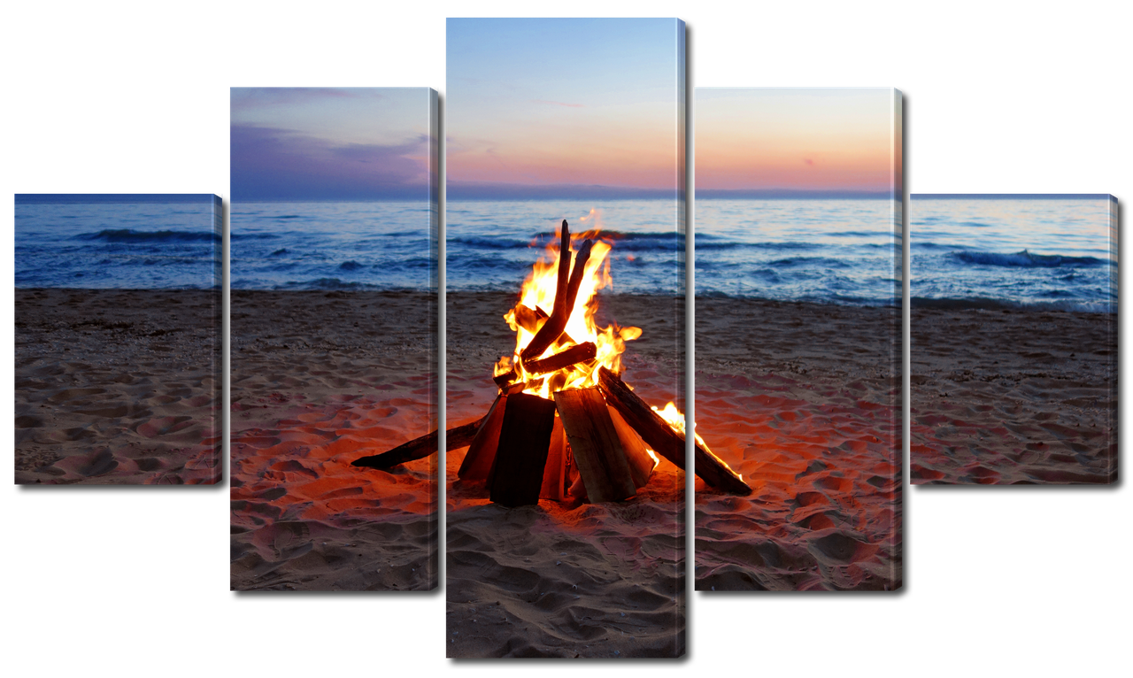 Модульна картина Interno Полотно Пляжний вогонь 123х69см (R3337M)