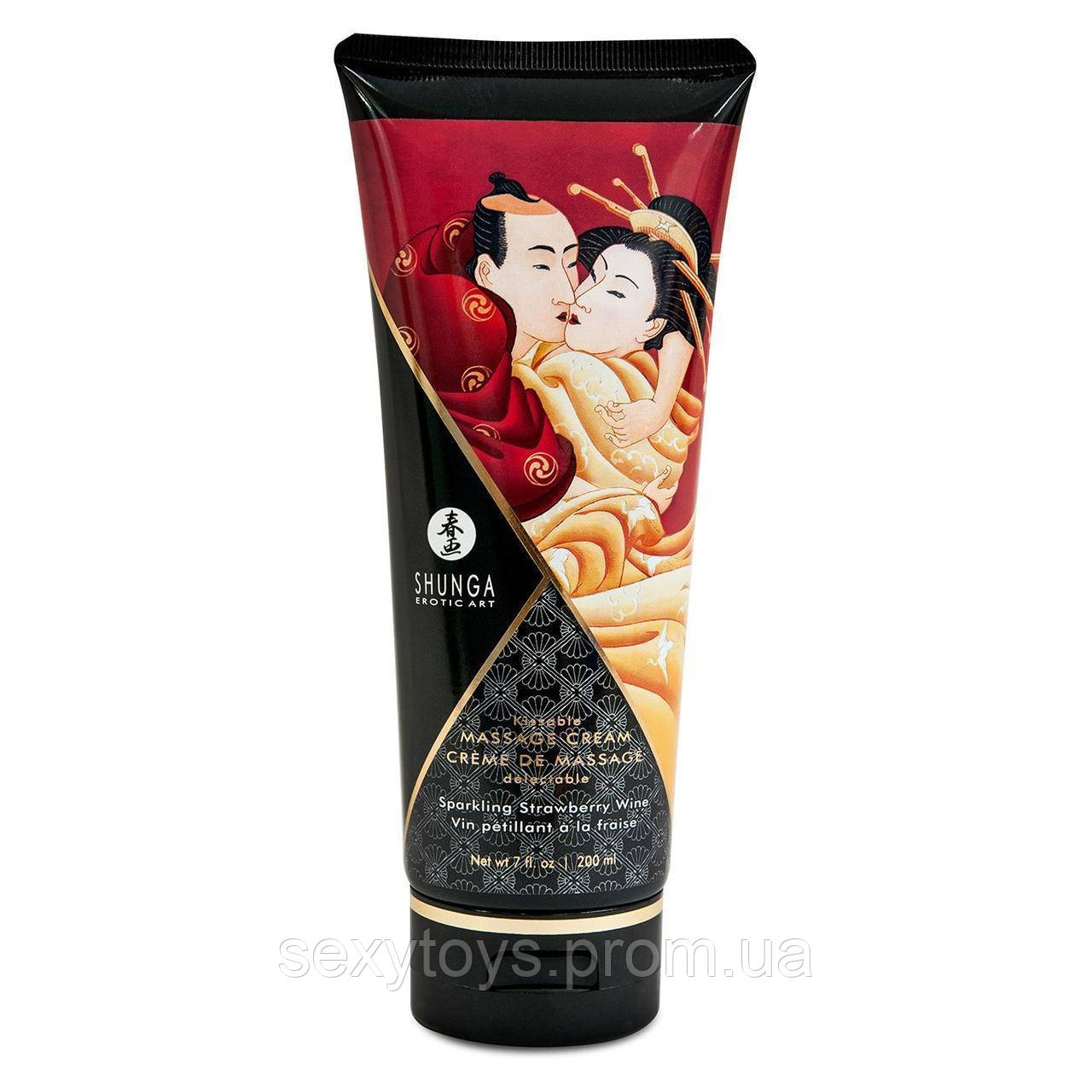 

Съедобный массажный крем Shunga Kissable Massage Cream - Sparkling Strawberry Wine (200 мл)