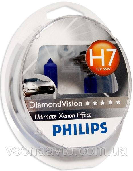 

Лампа Philips PX26d H7 12V 55W Diamond Vision +5000K 12972DVS2 2шт.