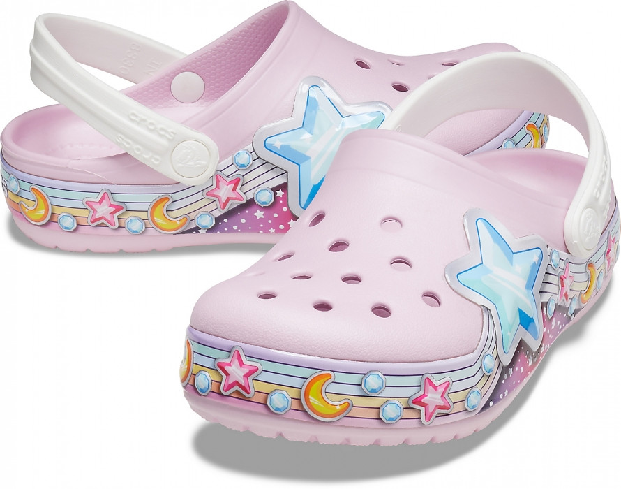 

Детские сабо Crocs Fun Lab Star Band Clog ,оригинал (207075) 25, розовый/ белый