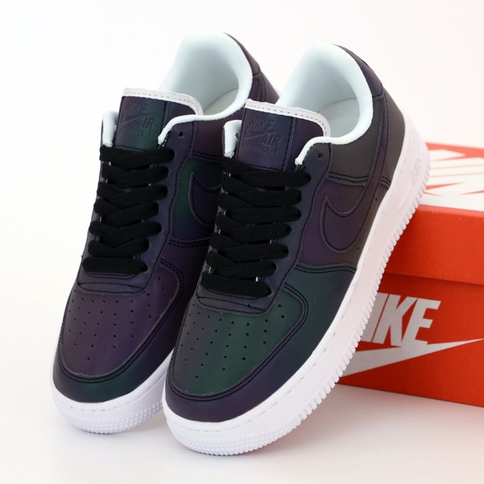 

Женские кроссовки Nike Air Force 1 Low, кожа, баклажановый, рефлектив, Вьетнам 37 (КД-4)