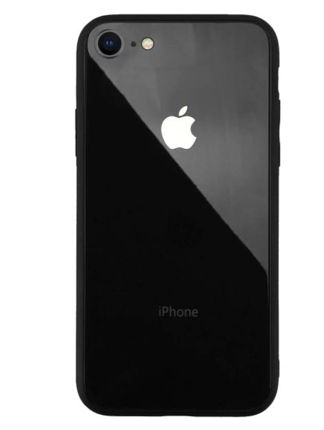 

Чехол стеклянный Glass case для IPhone 8 (04) Black черный