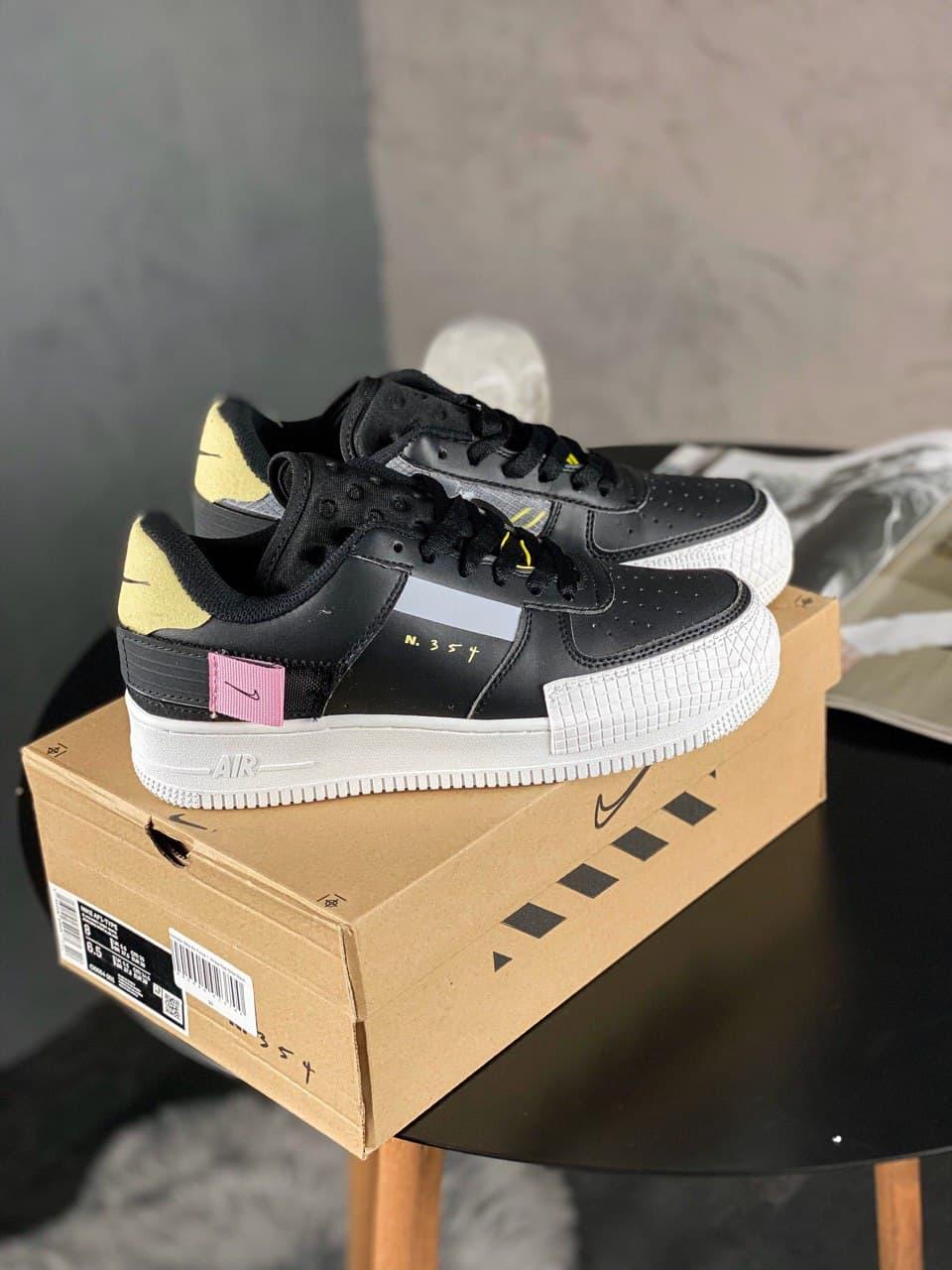 

Женские кроссовки Nike Air Force 1 Type Black White / Найк Аир Форс 1 Type Черные Белые 39, Черный