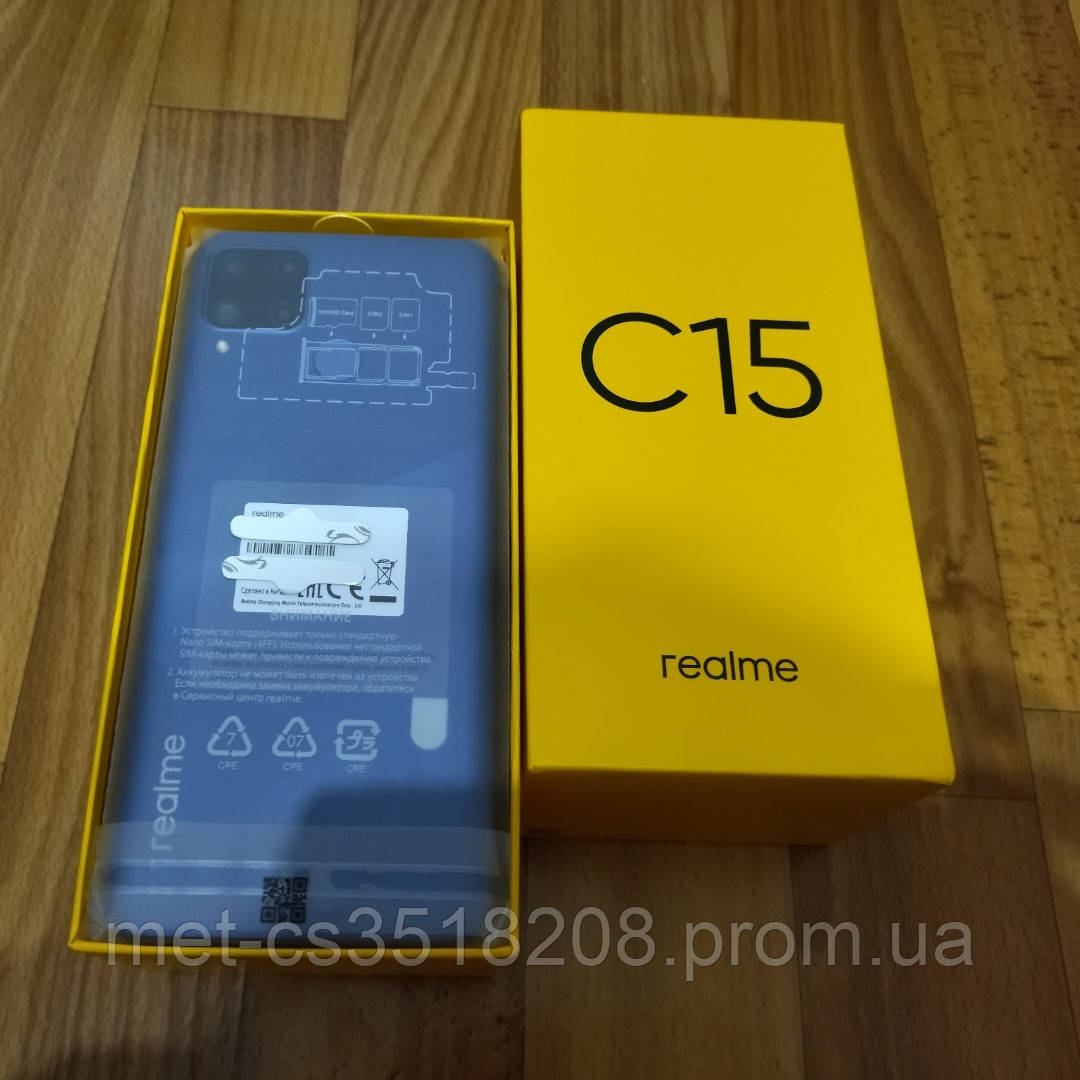 

Новый оригинальный смартфон Realme C15 4\64 GB синий