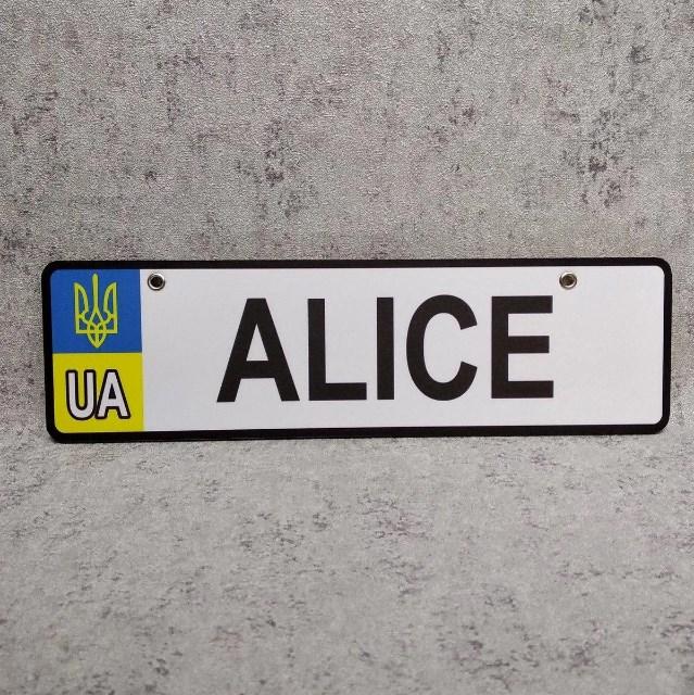 Номер на коляску (UA-Герб). 28х8 см Alice