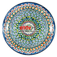 Ляган (узбекская тарелка) 37х4см для подачи плова керамический (ручная роспись) (вариант 2)