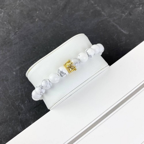 

2B Rich Bracelet 8 mm, 19 cm White-Gold