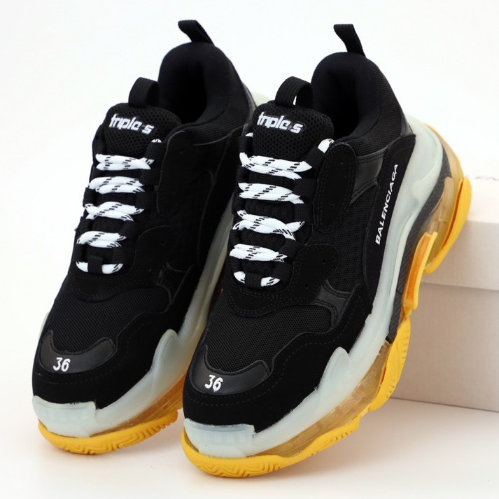 

Женские кроссовки Balenciaga Triple S, черный, желтый, белый, Италия 41 (КД-4), Разные цвета