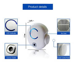 Озонатор воздуха бытовой /Очиститель ионизатор воздуха ATWFS F50, до 30 м2, 0-50 мг/ч, фото 3