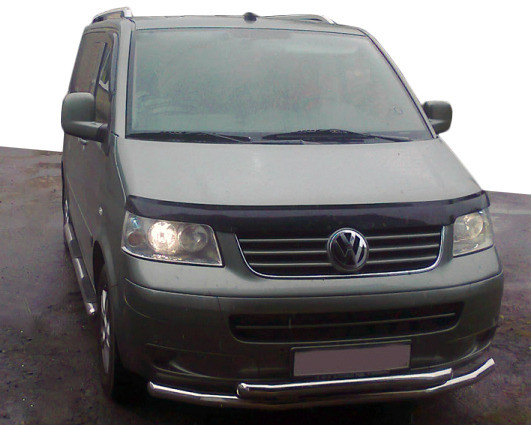 

Volkswagen T5 Multivan 2003-2010 гг. Нижняя двойная губа ST014 (нерж) 60 на 42мм