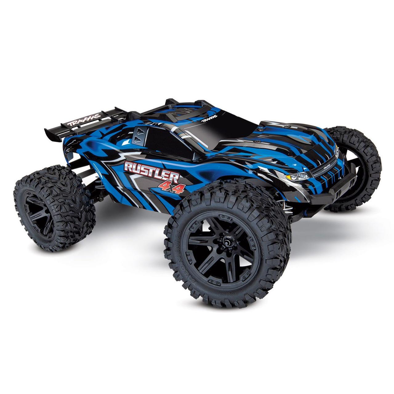 

Машинка на радиоуправлении Traxxas Rustler 4X4 1:10 4WD RTR (67064-1-BLUE)