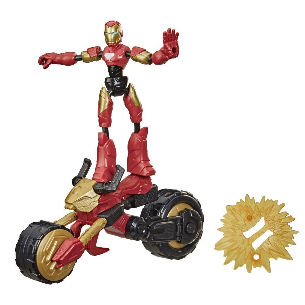 Marvel Avengers Игровой набор Мстители Бенди Железный человек на мотоцикле, F0244