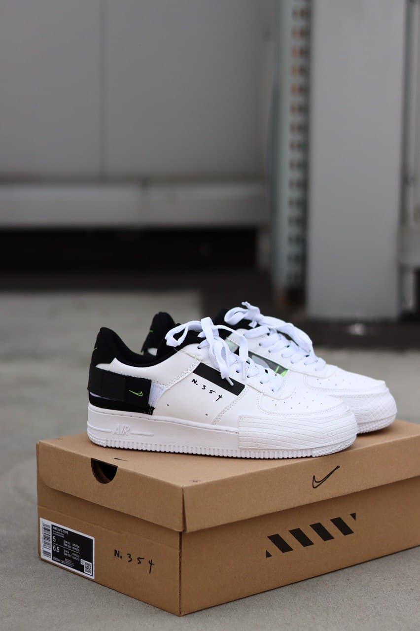 

Женские кроссовки Nike Air Force 1 Type 354 White Black / Найк Аир Форс 1 Type 354 Белые Черные 37, Белый