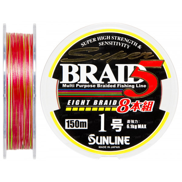 

ШНУР SUNLINE SUPER BRAID 5 (8 BRAID) 150M #1.0/0.165MM 6.1KG