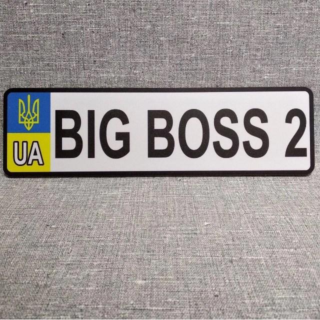 Номерной сувенирный знак с Вашими надписями (UA Герб). Big boss 2 20-159 