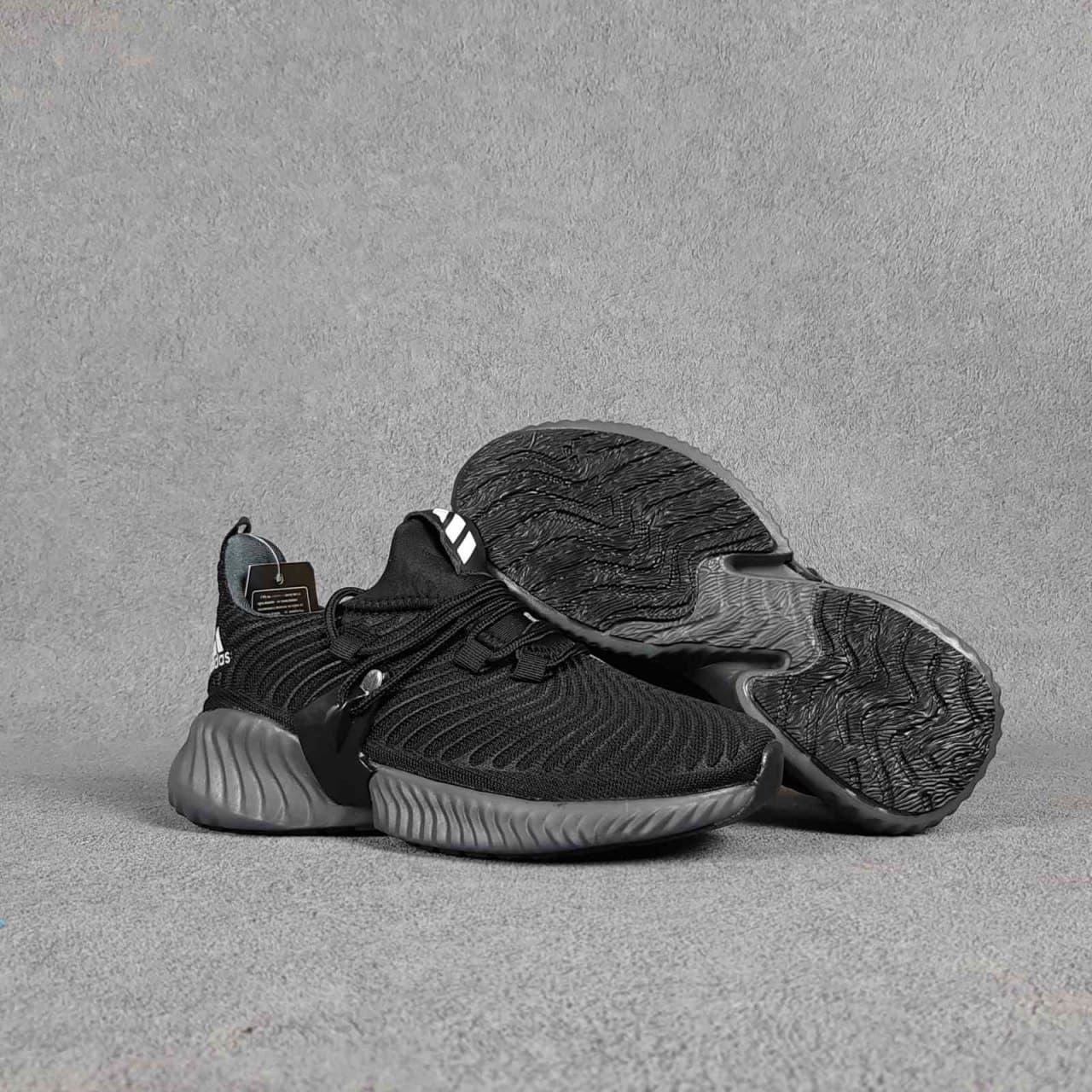 

Женские кроссовки Adidas Alphabounce Instinct (Чёрные на серой) О20354 демисезонная стильная обувь, Черный