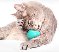 Игрушка для котов "Свинка" грызунок для кота на присоске, игрушка с кошачьей мятой голубой, фото 8