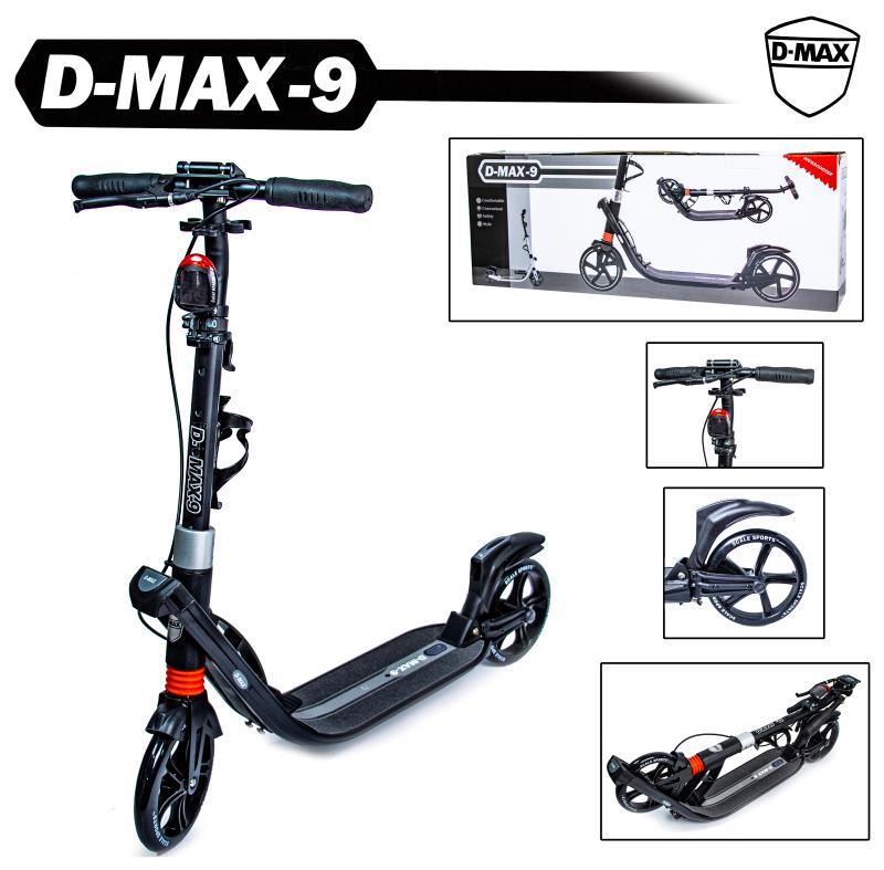 

Двухколесный самокат Scale Sports. D-Max-9. Black. Ручной тормоз!