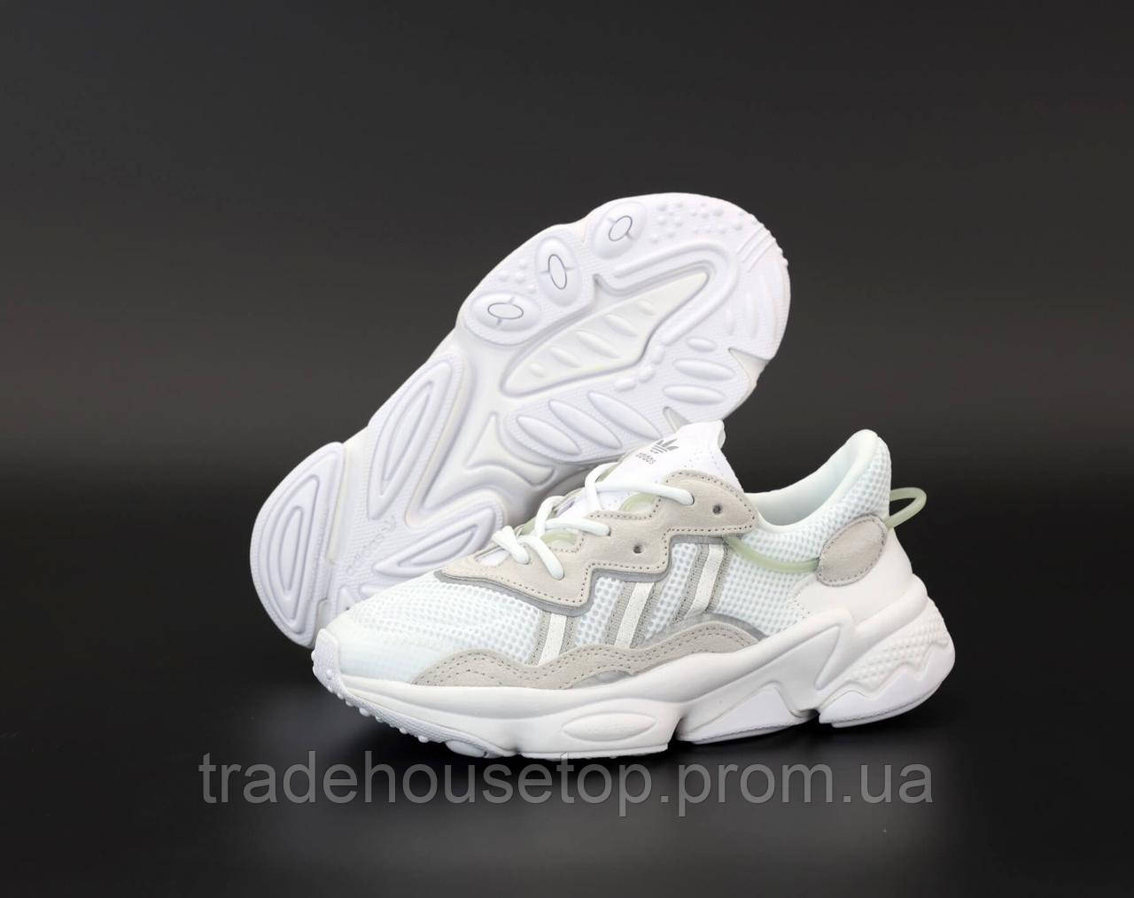 

Кроссовки Adidas Ozweego White Grey (Бело-серые Адидас Озвиго 36-45 женские и мужские размеры) рефлективные