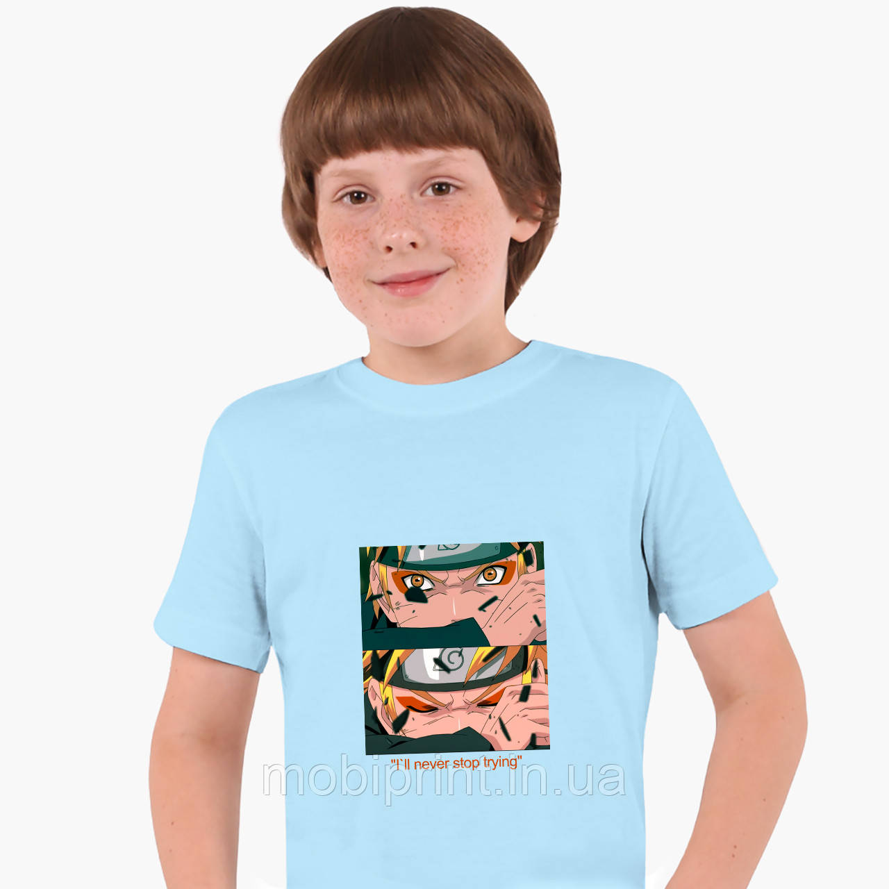 

Детская футболка для мальчиков Наруто Узумаки (Naruto Uzumaki) (25186-2816-SK) Голубой 164