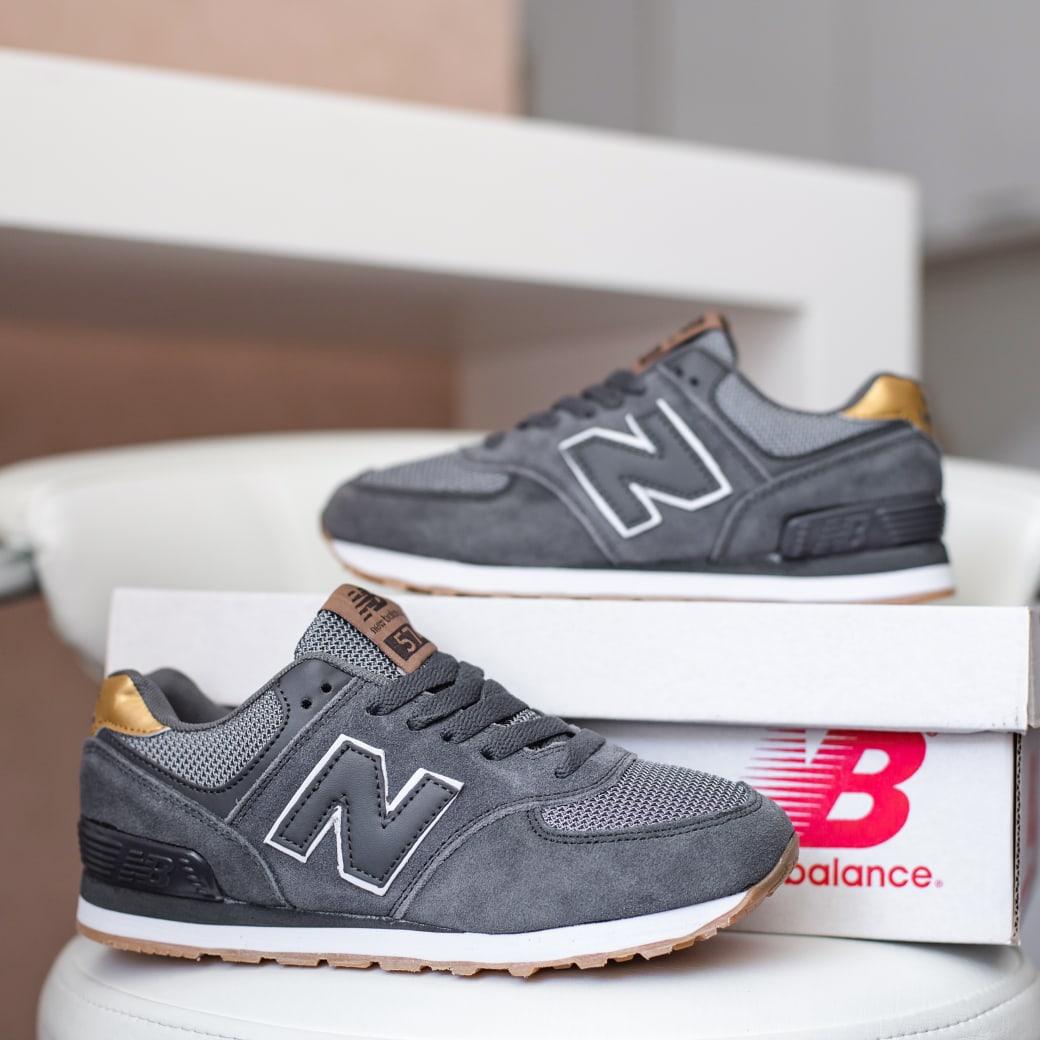 

New Balance 574 Женские осенние серые замшевые кроссовки. Женские кроссовки на шнурках, Black