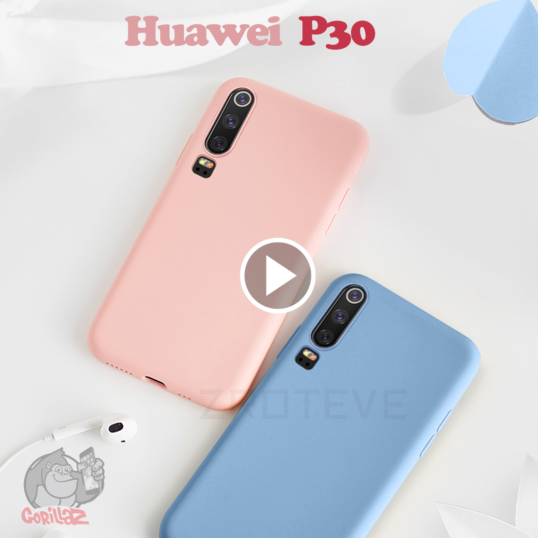 

Силиконовый чехол для Huawei P30 розовый