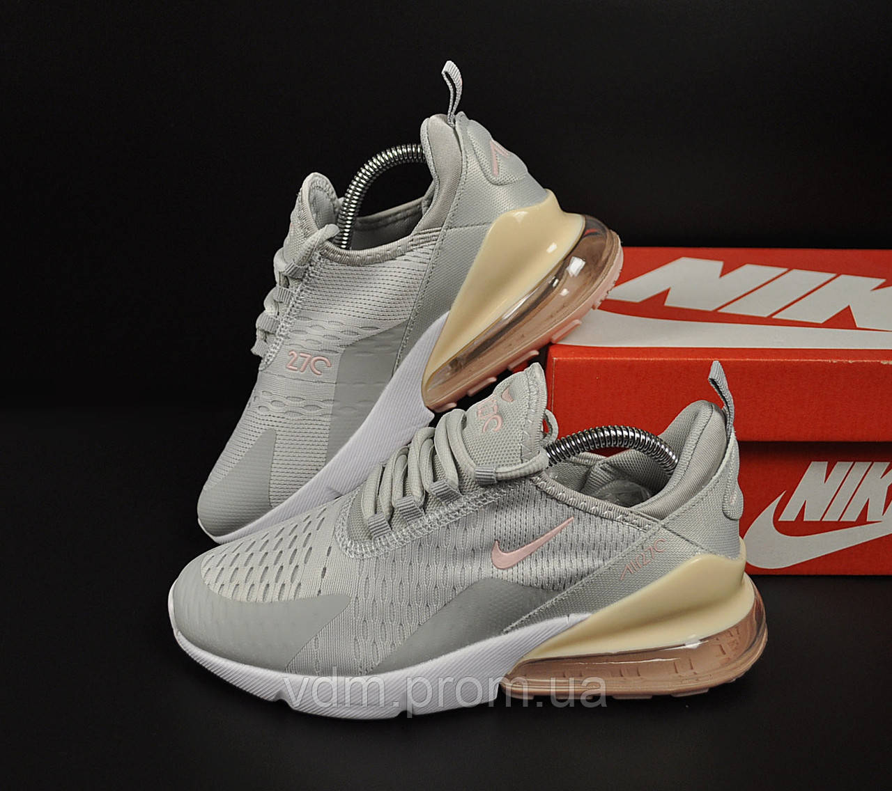 

Кроссовки женские Nike Air Max 270 в стиле Найк Аер Макс, текстиль, KR-20919. Серые, Серый