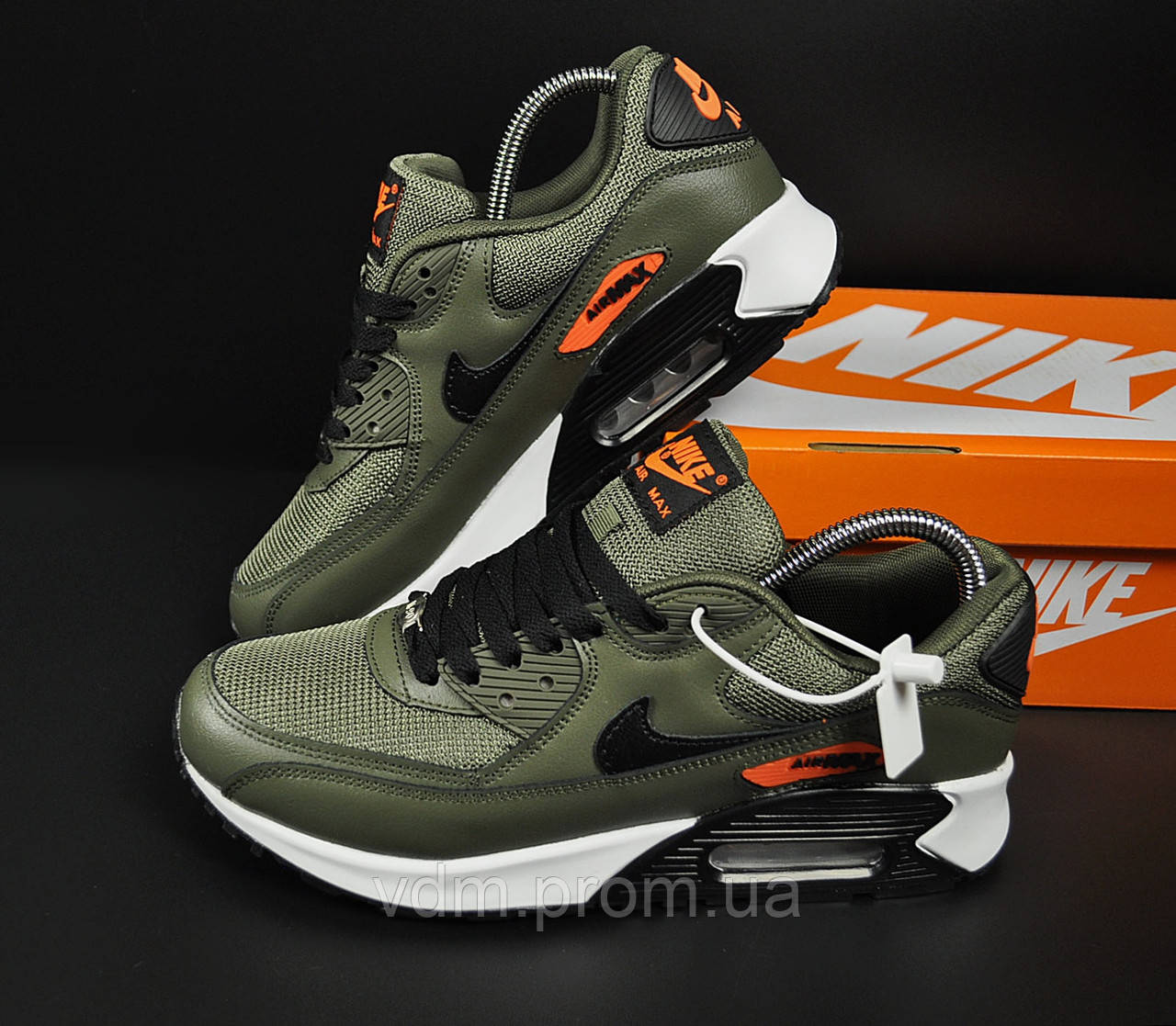 

Кроссовки мужские Nike Air Max 90 в стиле Найк Аер Макс, натуральная кожа, код KR-20928. Хаки 42