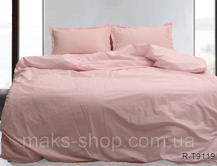 Розовое постельное белье на молнии | с ушками Турция семейное с R-T9119
