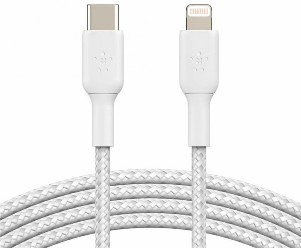 

Belkin USB-C - Lightning BRAIDED Cable White (CAA004BT1MWH)