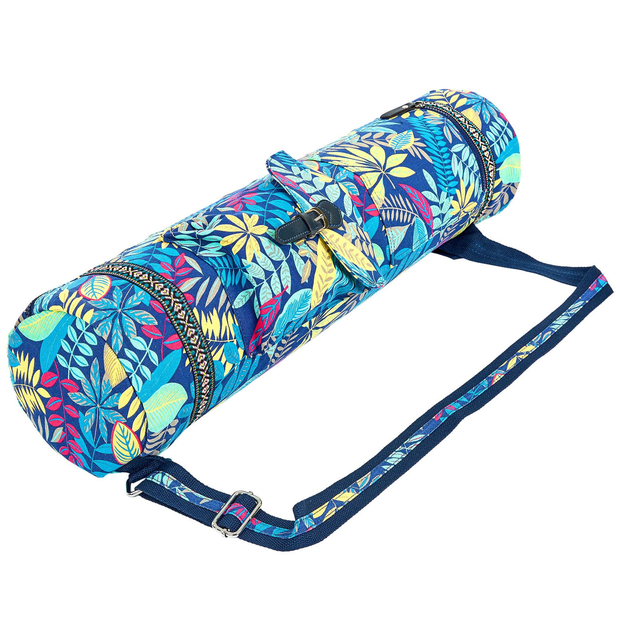 

Сумка для йога коврика Yoga bag FODOKO FI-6972-2 (размер 16смх70см, полиэстер, хлопок, темно-синий-голубой)