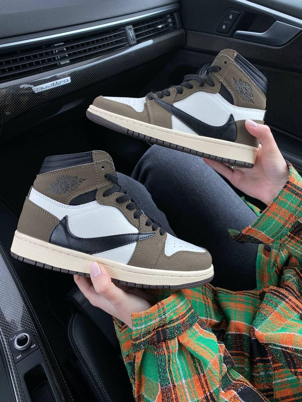 

Мужские кроссовки Nike Air Jordan 1 Retro High x Travis Scott / Найк Аир Джордан 1 Ретро Высокие Трэвис Скотт, Коричневый