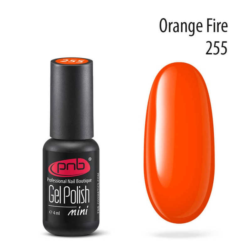 Гель-лак PNB Gel nail polish mini №255 orange fire 4 мл