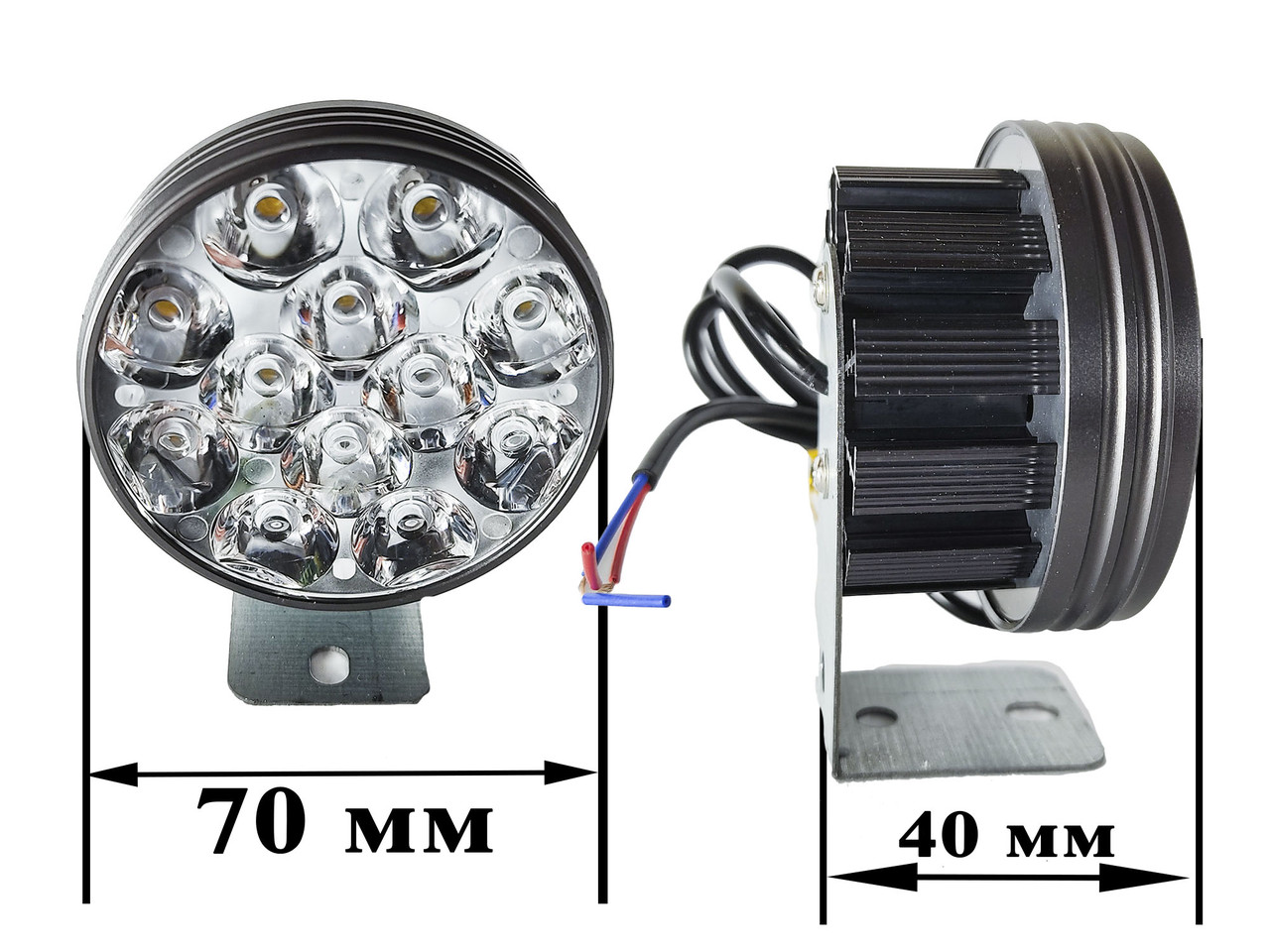 

LED фара 12 диодов! С 9 до 85 вольт! 20W. 6000K. 2000Lm. Светодиодная лэд фара L-33.