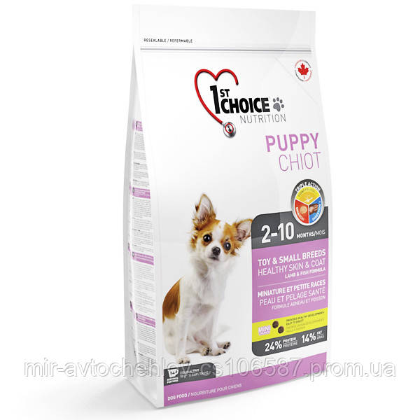 

Cухой премиум корм для собак, 1st Choice Puppy Toy&Small Lamb&Fish - 2.72 кг.